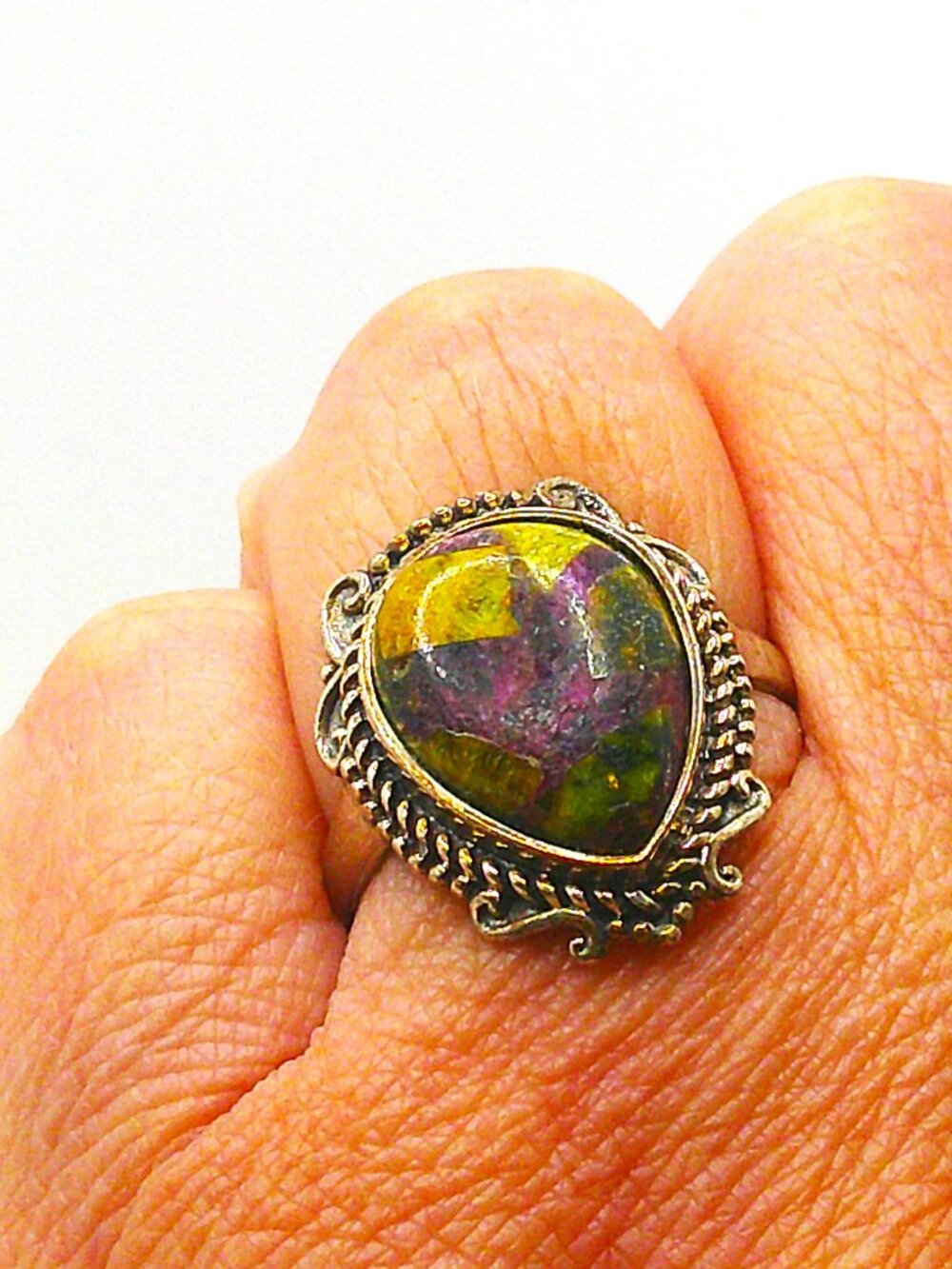 African Tasmanian Stichite Ring in Sterling Silver Ring